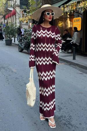 Openwork Dress With Beaded Detail - Multicolored - Sobe Istanbul - Globality Store - Women Clothes Wholesale Turkey