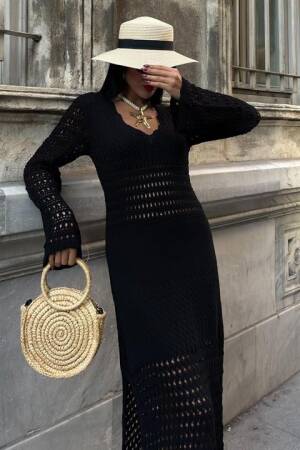Openwork Detailed Spanish Sleeve Dress - Sobe Istanbul - Globality Store - Women Clothes Wholesale Turkey