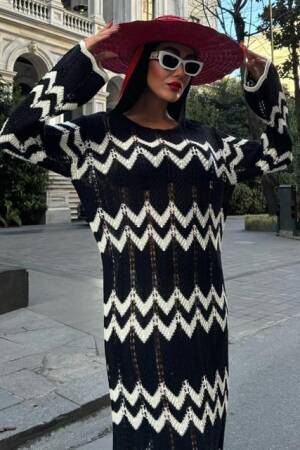 Openwork Dress With Beaded Detail - Multicolored - Sobe Istanbul - Globality Store - Women Clothes Wholesale Turkey