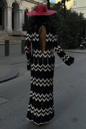 Openwork Dress With Beaded Detail - Multicolored - Sobe Istanbul - Globality Store - Women Clothes Wholesale Turkey