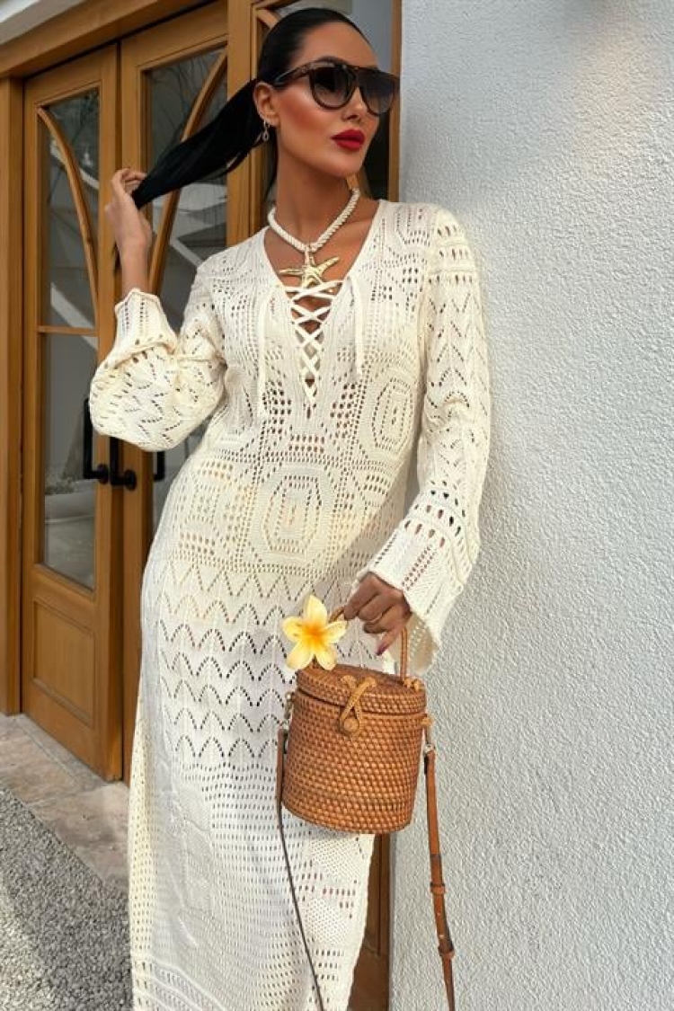 Brit Detailed Openwork Dress