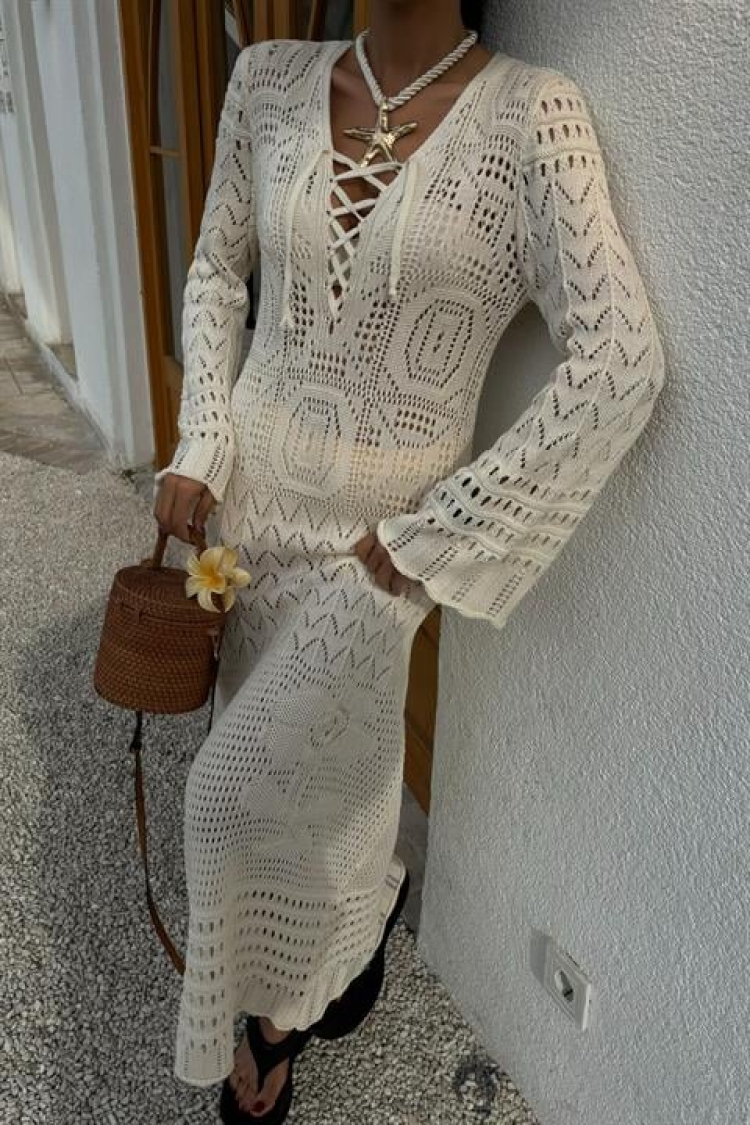 Brit Detailed Openwork Dress