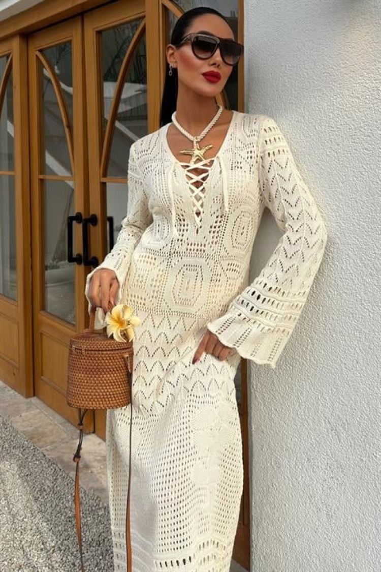 Brit Detailed Openwork Dress