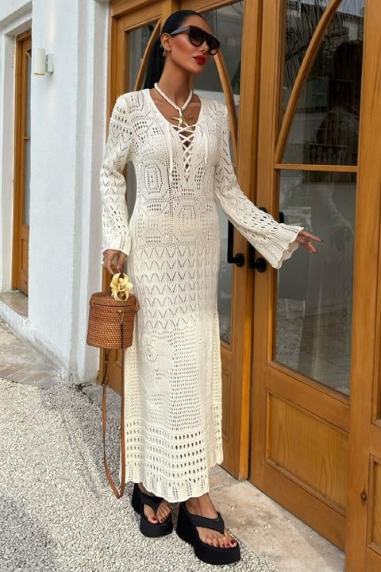 Brit Detailed Openwork Dress - Sobe Istanbul - Globality Store - Women Clothes Wholesale Turkey