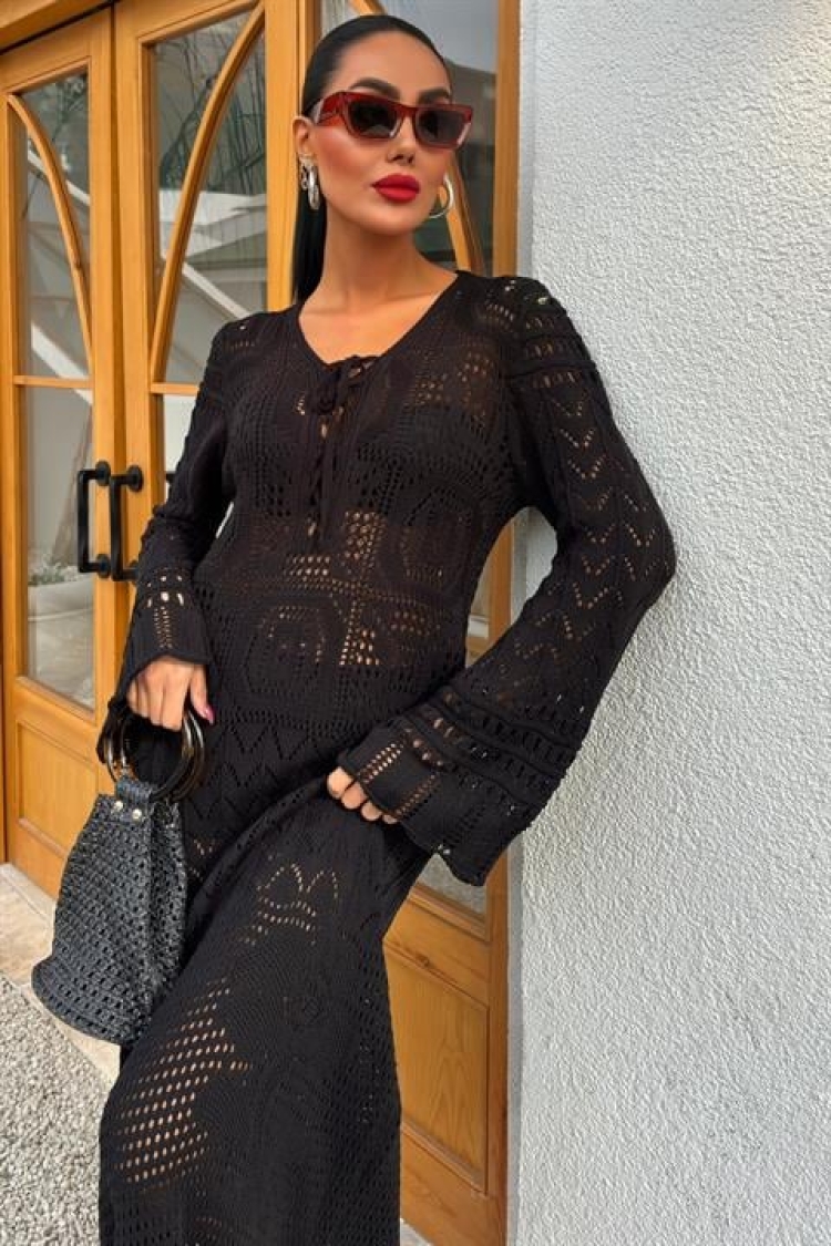 Brit Detailed Openwork Dress