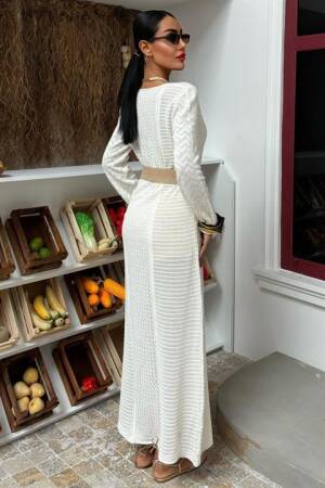 Openwork V Neck Dress - Sobe Istanbul - Globality Store - Women Clothes Wholesale Turkey
