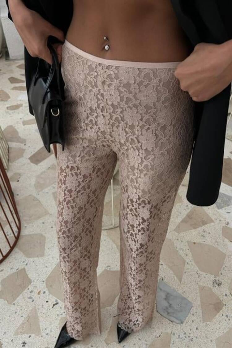 Lace Trousers With Inner Lining