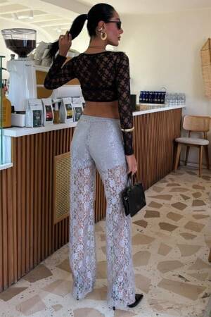 Lace Trousers With Inner Lining - Sobe Istanbul - Globality Store - Women Clothes Wholesale Turkey