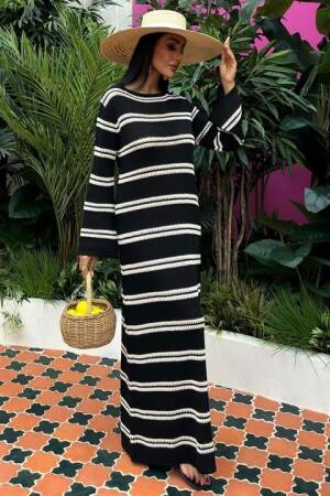 Spanish Sleeve Knitwear Dress With Back Neckline - Sobe Istanbul - Globality Store - Women Clothes Wholesale Turkey