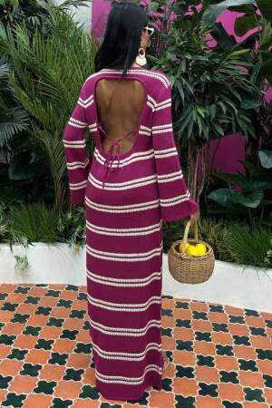 Spanish Sleeve Knitwear Dress With Back Neckline - Sobe Istanbul - Globality Store - Women Clothes Wholesale Turkey