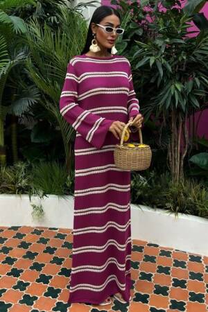 Spanish Sleeve Knitwear Dress With Back Neckline - Sobe Istanbul - Globality Store - Women Clothes Wholesale Turkey