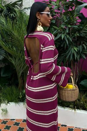 Spanish Sleeve Knitwear Dress With Back Neckline - Sobe Istanbul - Globality Store - Women Clothes Wholesale Turkey