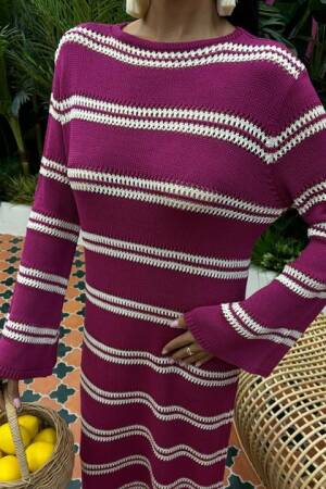Spanish Sleeve Knitwear Dress With Back Neckline - Sobe Istanbul - Globality Store - Women Clothes Wholesale Turkey