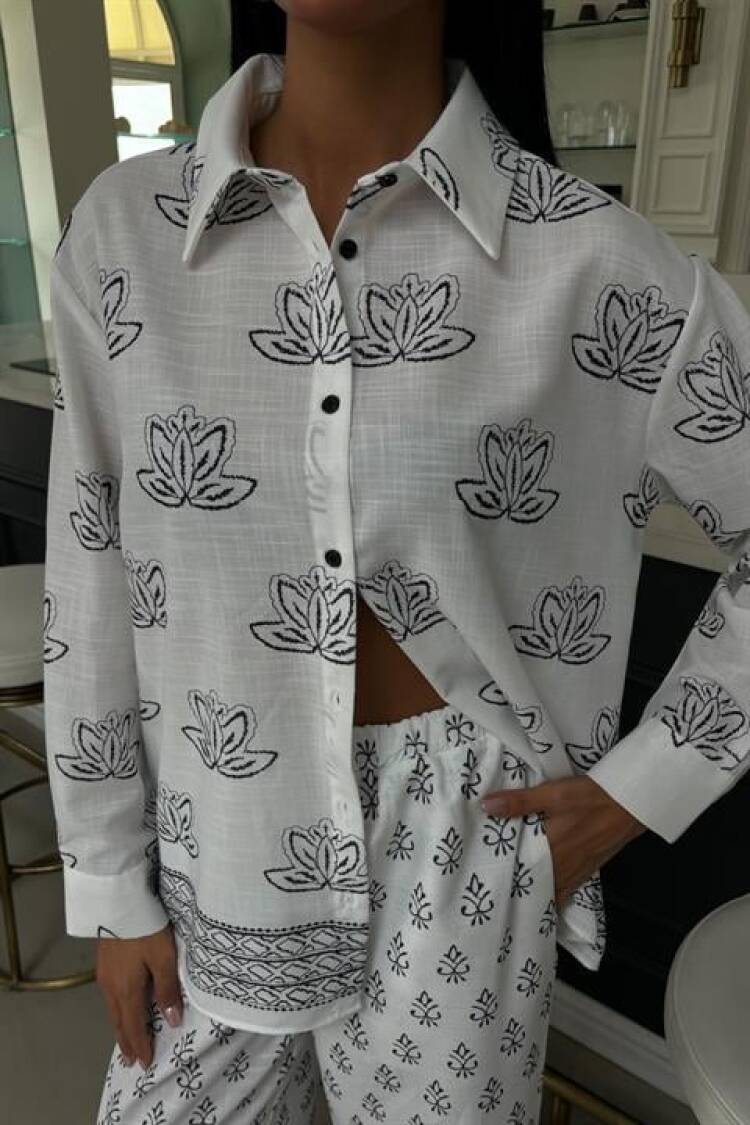 Ethnic Pattern Double Linen Suit