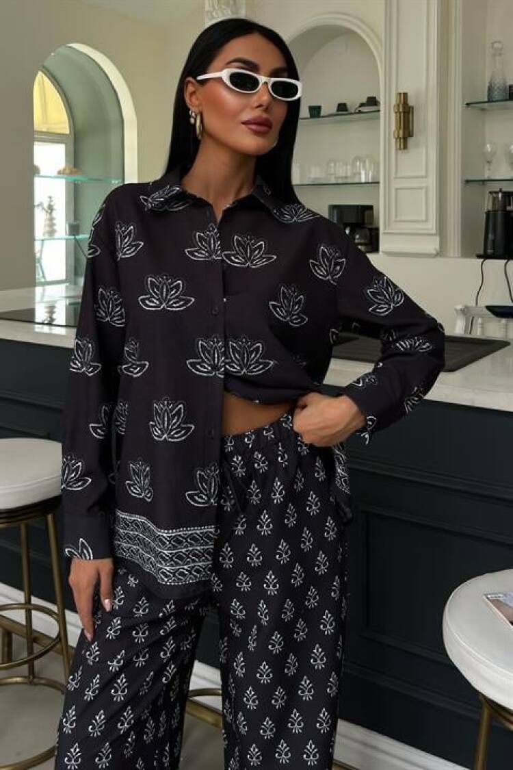 Ethnic Pattern Double Linen Suit