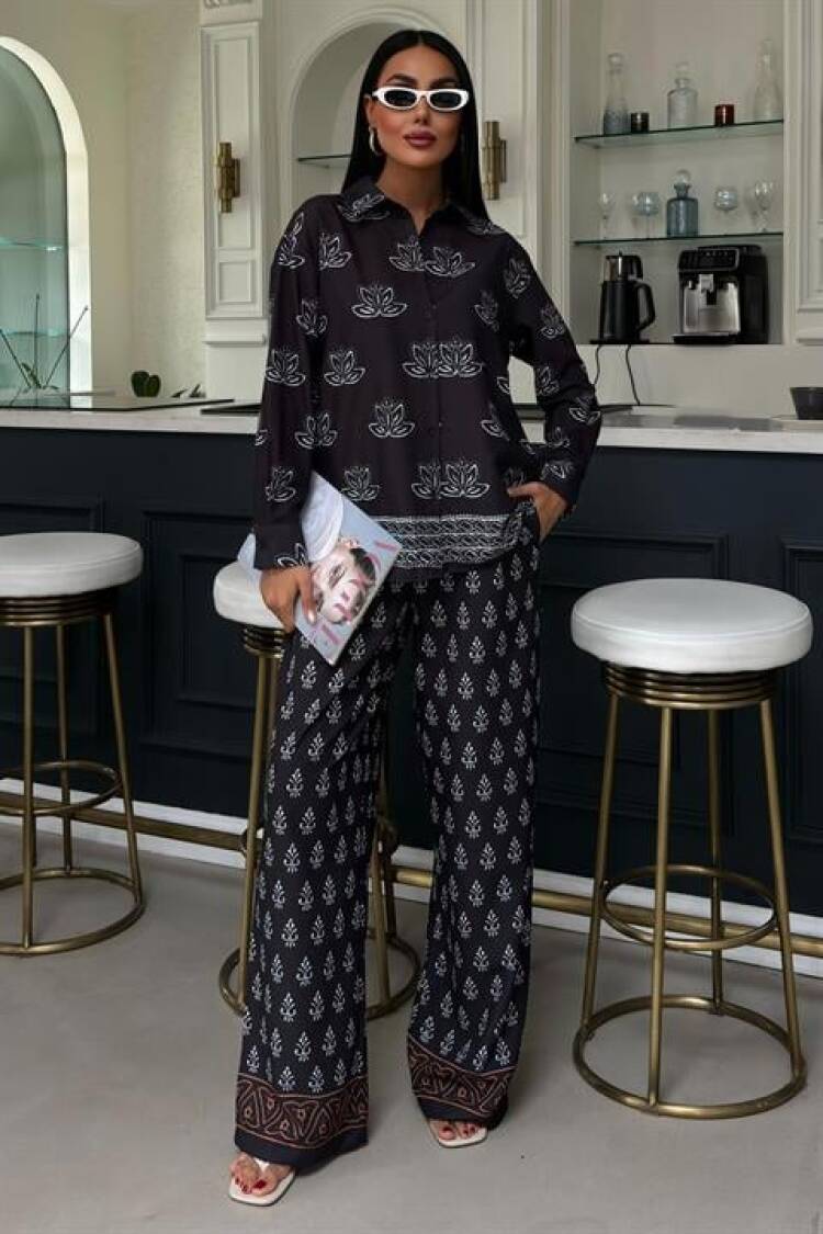 Ethnic Pattern Double Linen Suit - Sobe Istanbul - Globality Store - Women Clothes Wholesale Turkey