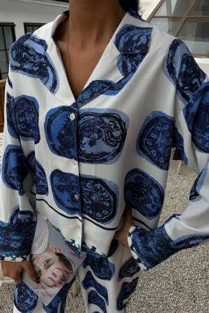Patterned Satin Suit - Multicolor - Sobe Istanbul - Globality Store - Women Clothes Wholesale Turkey