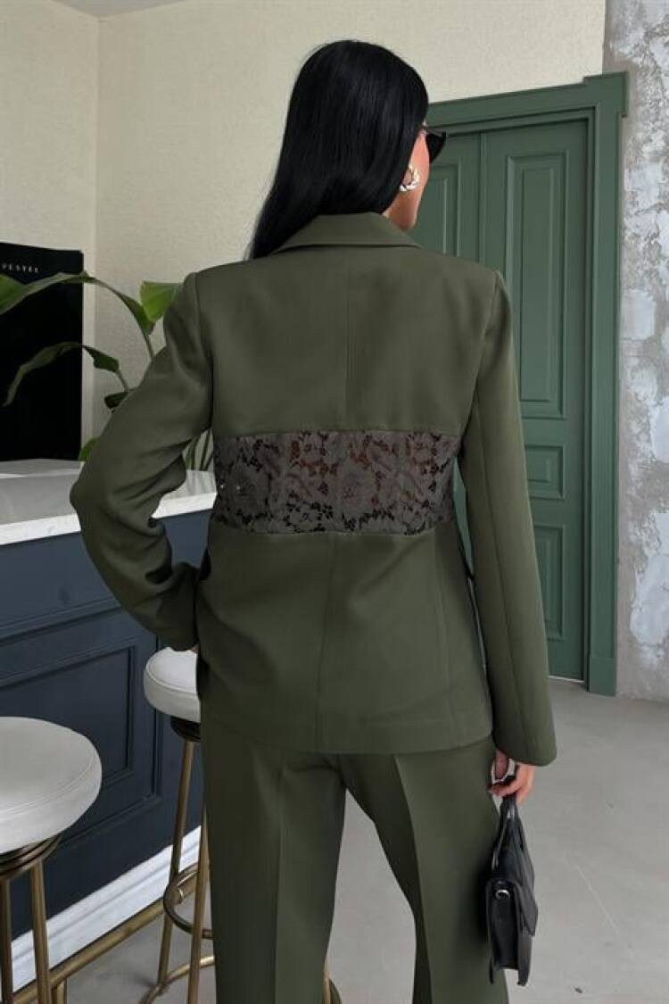 Back Lace Detail Premium Suit - Dark