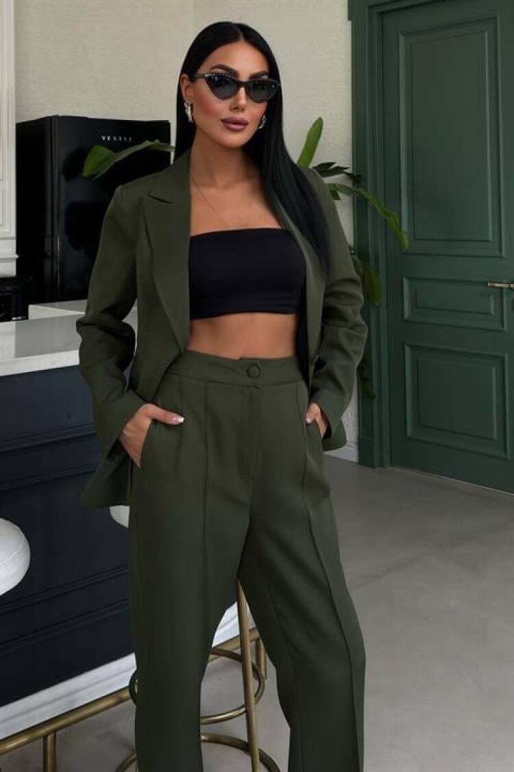 Back Lace Detail Premium Suit - Dark