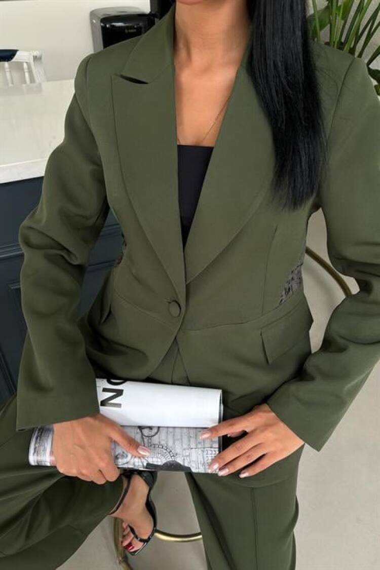 Back Lace Detail Premium Suit - Dark