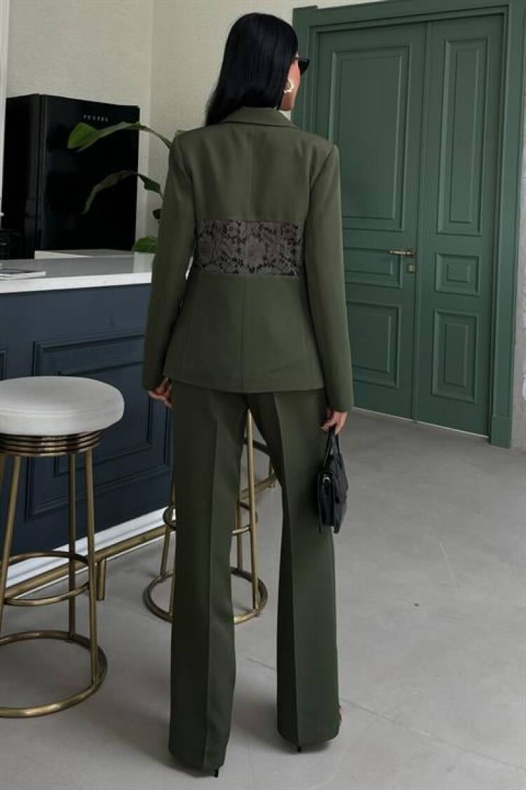Back Lace Detail Premium Suit - Dark