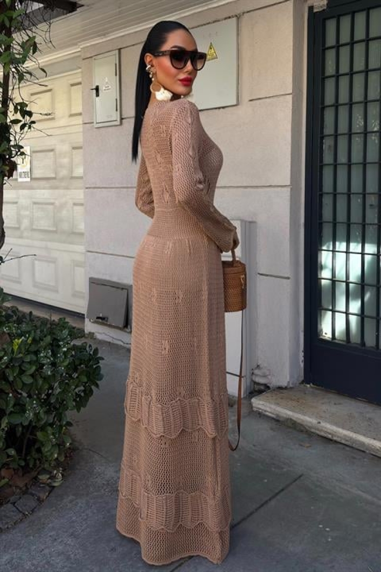 Ethnic Dress With Button Detail And Floor Skirt