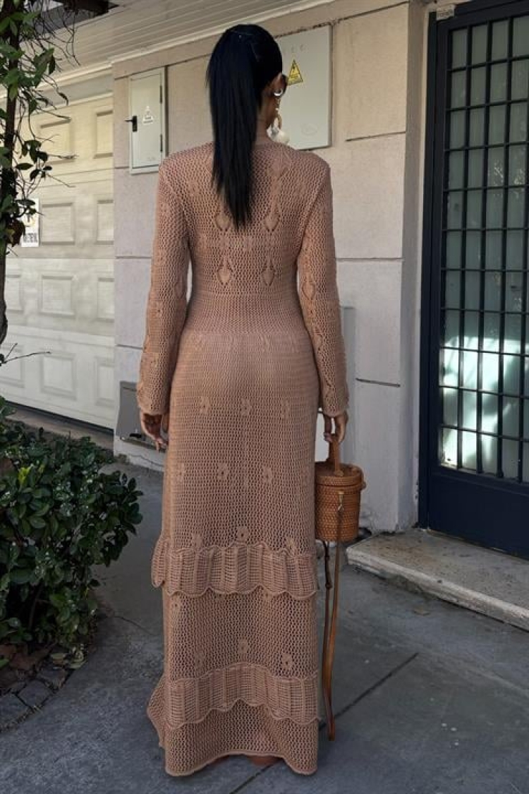 Ethnic Dress With Button Detail And Floor Skirt