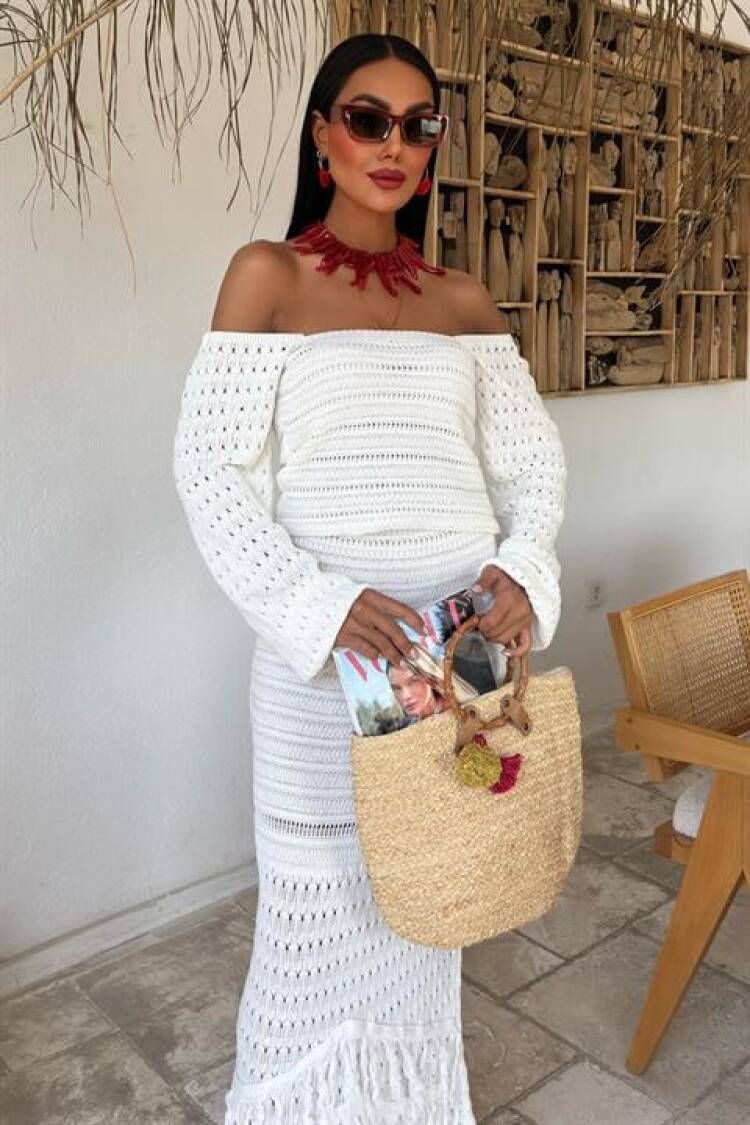 Watermelon Sleeve Ethnic Knitwear Set