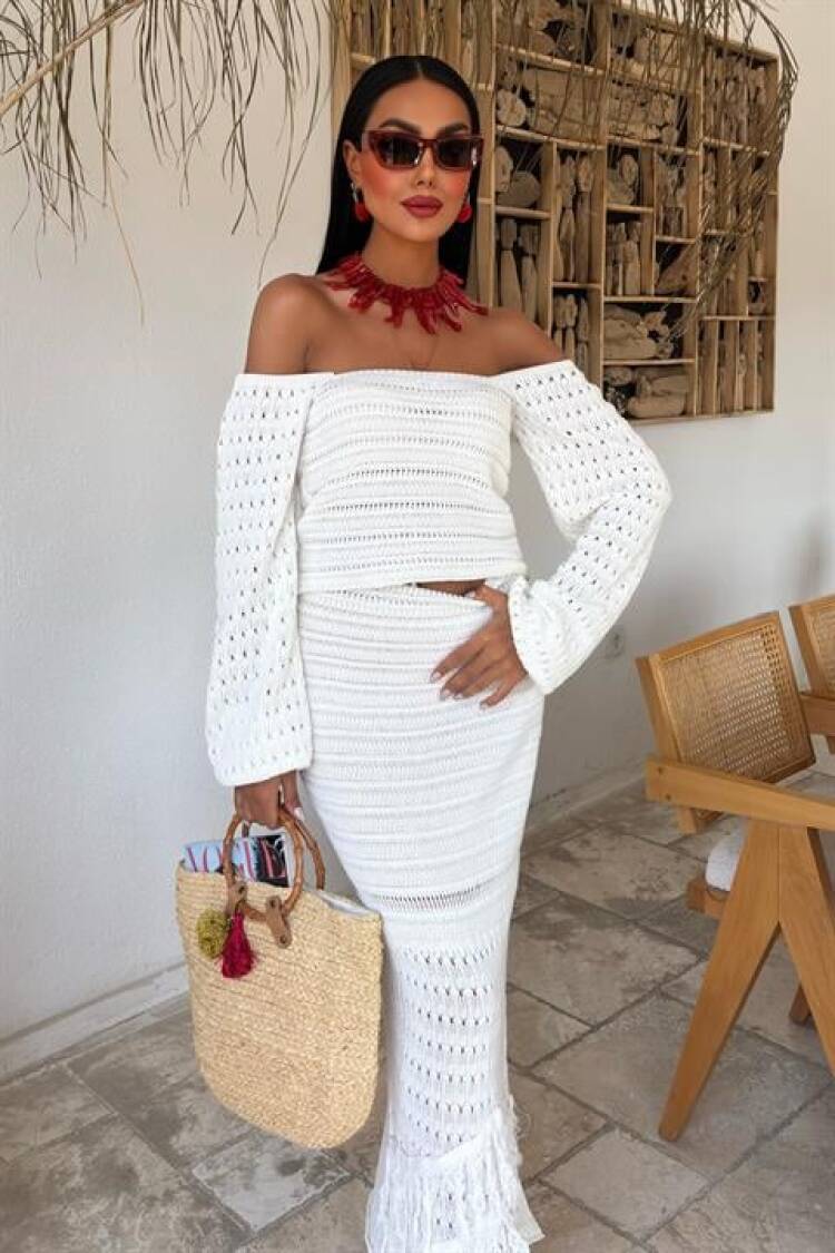 Watermelon Sleeve Ethnic Knitwear Set