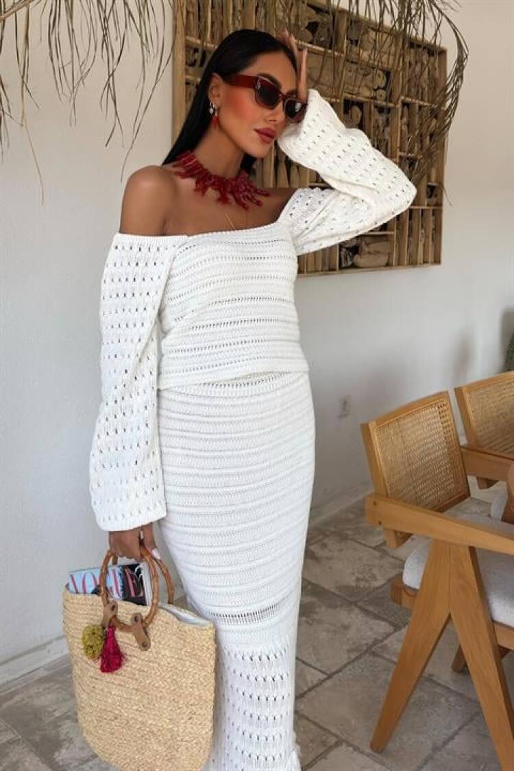 Watermelon Sleeve Ethnic Knitwear Set