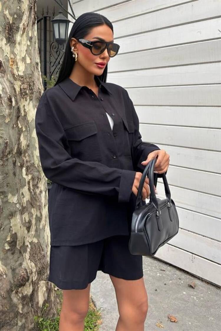 Shirt And Shorts Flame Linen Set