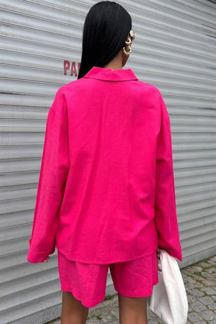 Shirt And Shorts Flame Linen Suit