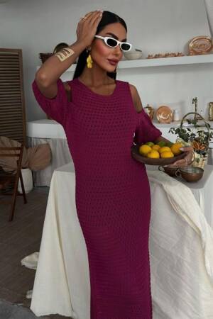 Shoulder Detailed Skirt Ruffle Sweater Dress - Sobe Istanbul - Globality Store - Women Clothes Wholesale Turkey