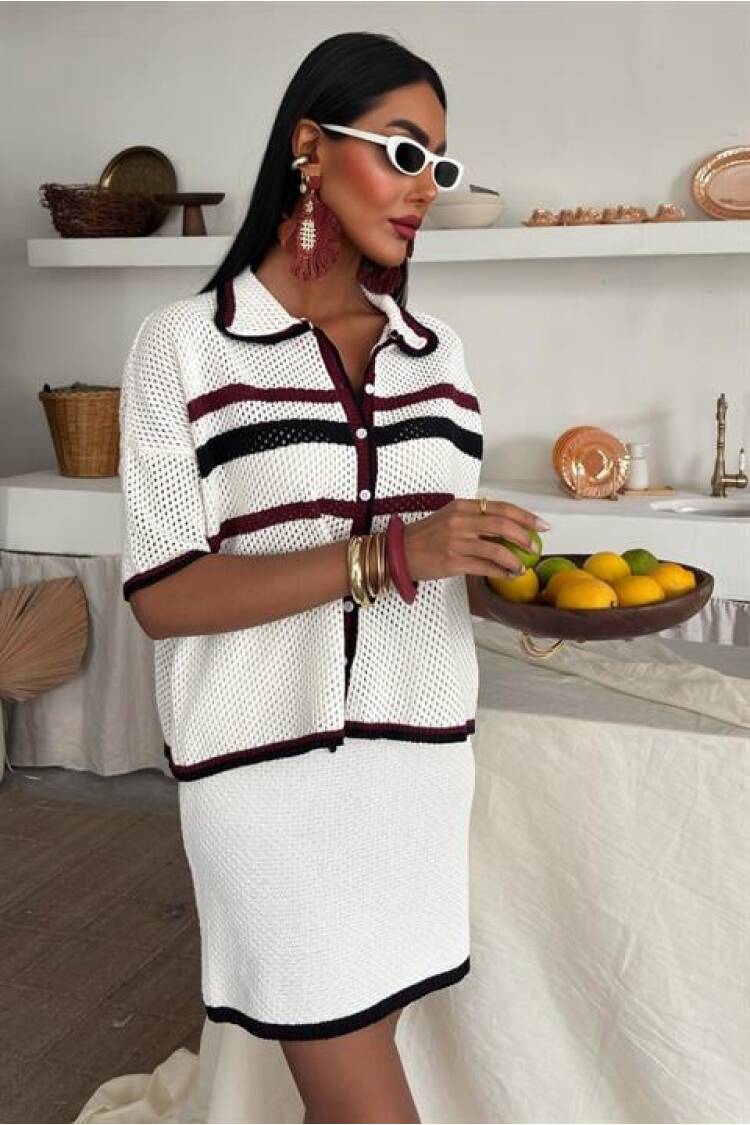 Shirt Collar Skirt Knitwear Suit - Sobe Istanbul - Globality Store - Women Clothes Wholesale Turkey