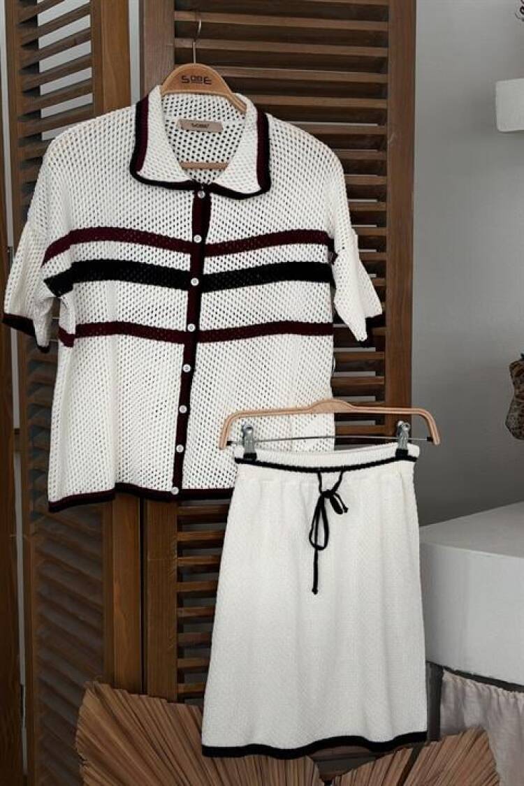 Shirt Collar Skirt Knitwear Suit