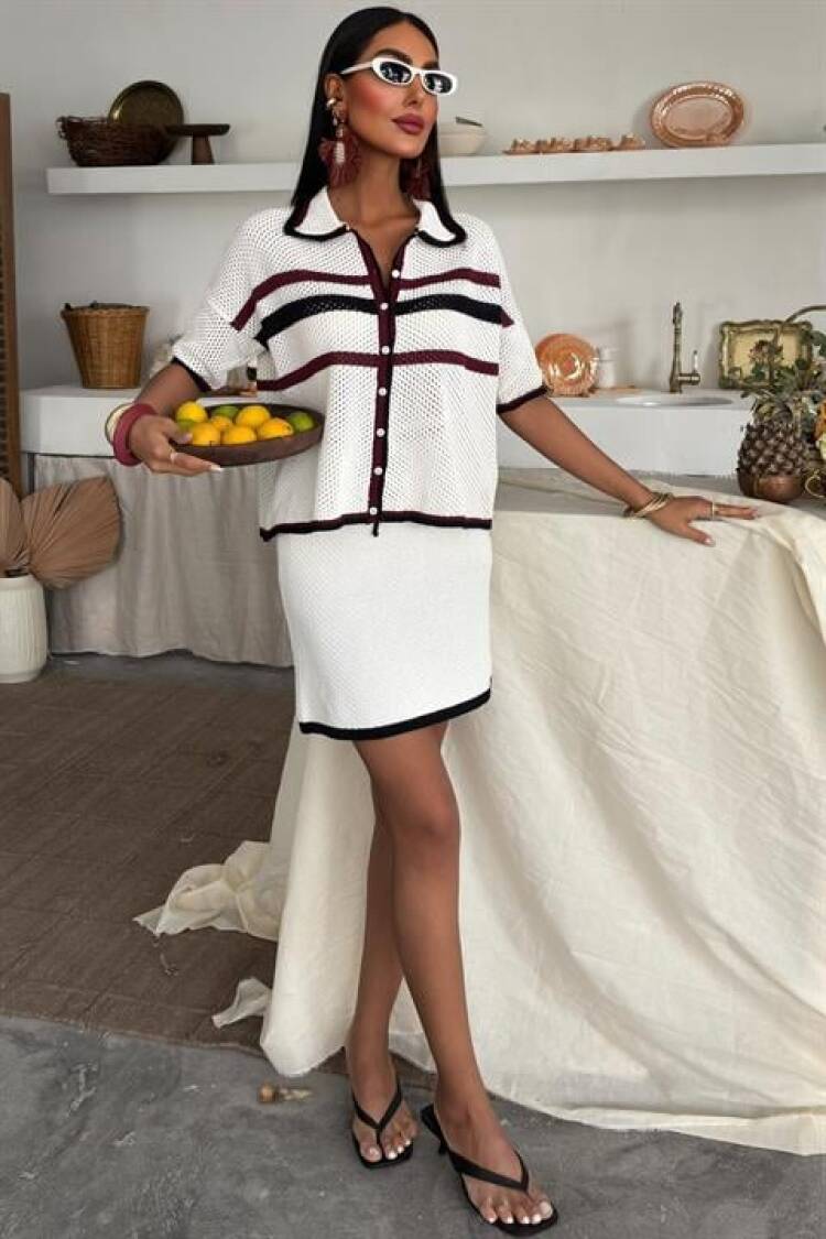 Shirt Collar Skirt Knitwear Suit