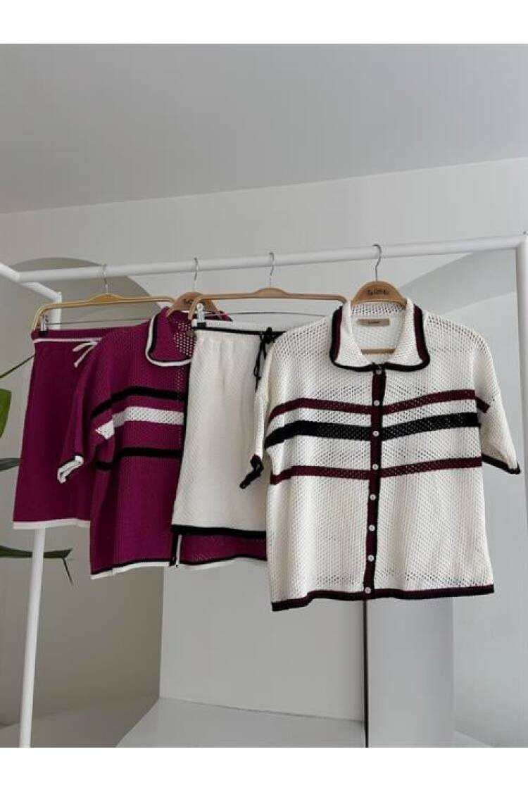 Shirt Collar Skirt Knitwear Suit