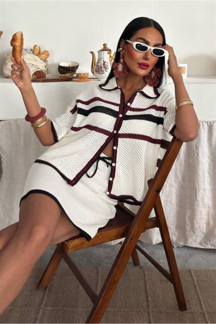 Shirt Collar Skirt Knitwear Suit