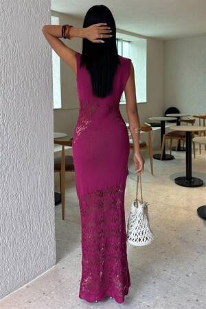 Collar Wavy Openwork Detail Knitwear Suit - Sobe Istanbul - Globality Store - Women Clothes Wholesale Turkey