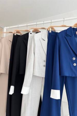 Double-breasted Jacket Suit With Garnished Cuffs - Sobe Istanbul - Globality Store - Women Clothes Wholesale Turkey