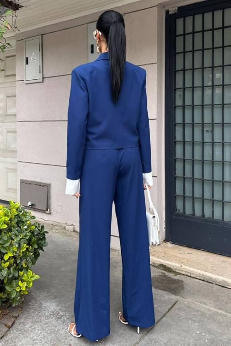 Double-breasted Jacket Suit With Garnished Cuffs
