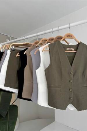 Vest Shorts Flame Linen Suit - Sobe Istanbul - Globality Store - Women Clothes Wholesale Turkey
