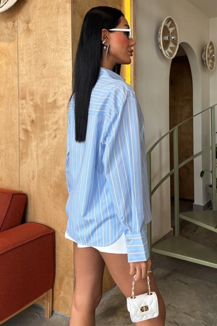 Striped Striped Shirt With Stone Front