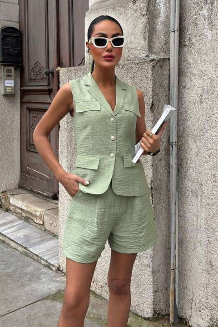 Vest Shorts Viscon Set - Sobe Istanbul - Globality Store - Women Clothes Wholesale Turkey