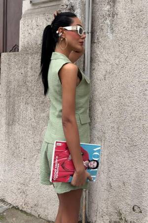 Vest Shorts Viscon Set - Sobe Istanbul - Globality Store - Women Clothes Wholesale Turkey