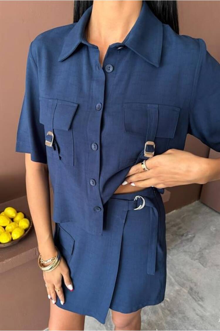 Shirt Shorts Skirt Viscon Linen Suit