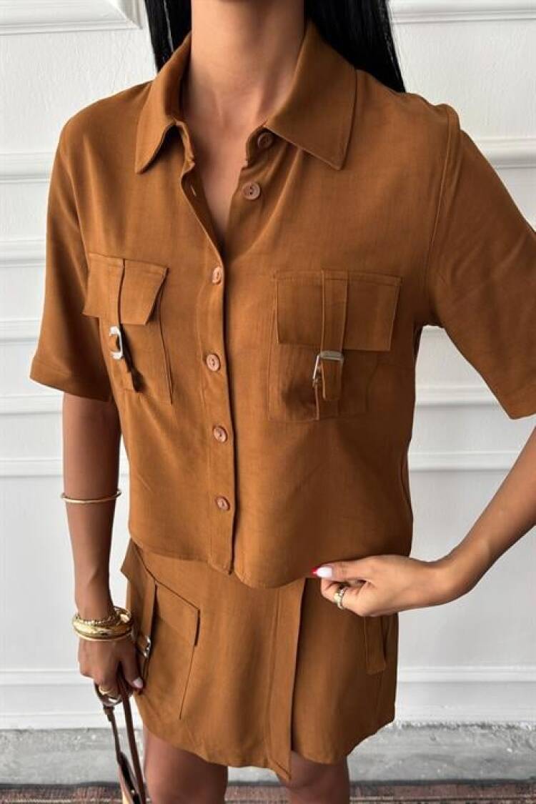 Shirt Shorts Skirt Viscon Linen Suit