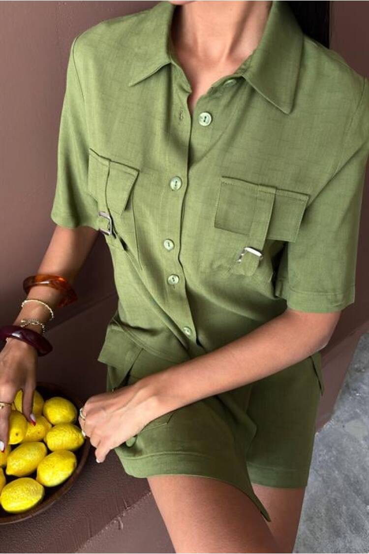 Shirt Shorts Skirt Viscon Linen Suit