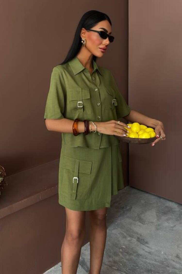 Shirt Shorts Skirt Viscon Linen Suit