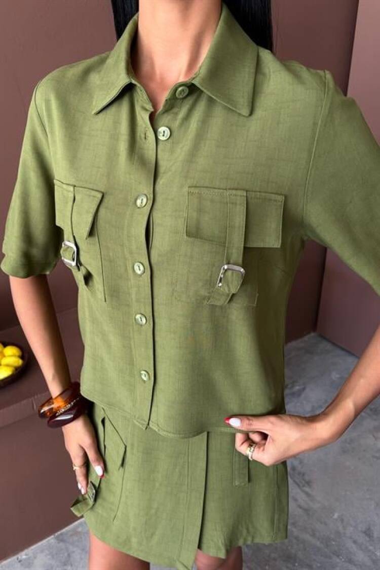 Shirt Shorts Skirt Viscon Linen Suit
